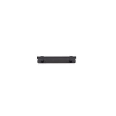 Helsinki Cabinet Pull with Backplate - CTC128mm Matt Black / Solid Brass