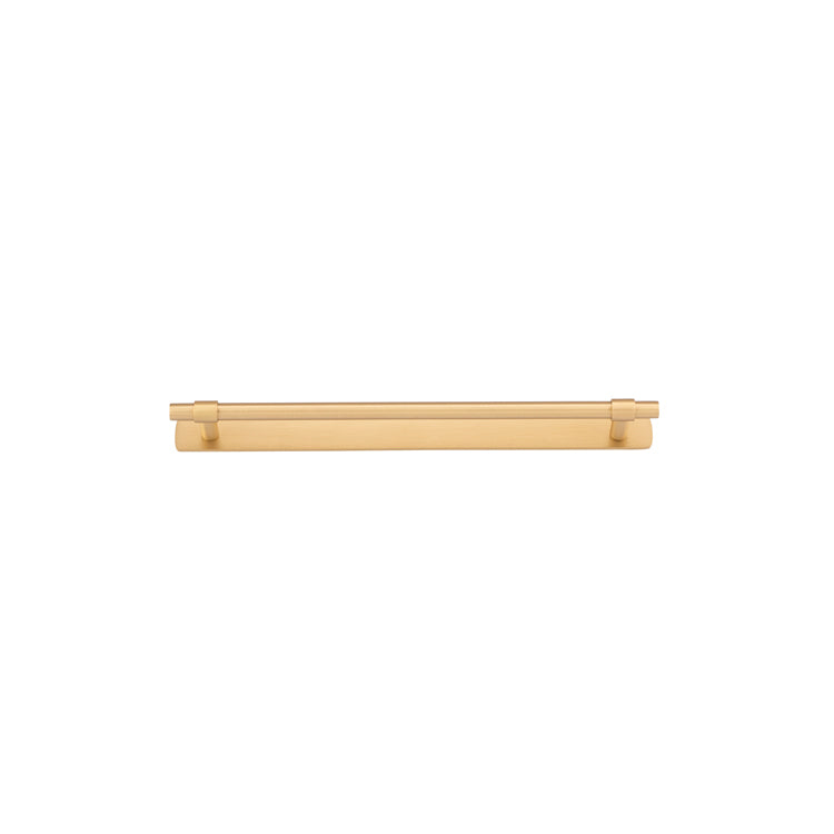 Helsinki Cabinet Pull with Backplate - CTC256mm Satin Brass / Solid Brass