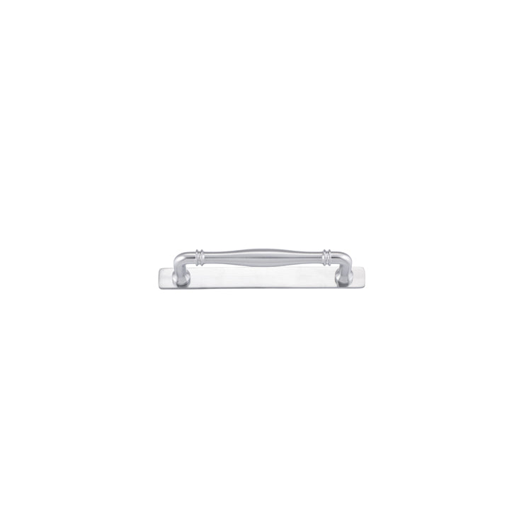 Sarlat Cabinet Pull with Backplate - CTC160mm Satin Chrome / Solid Brass