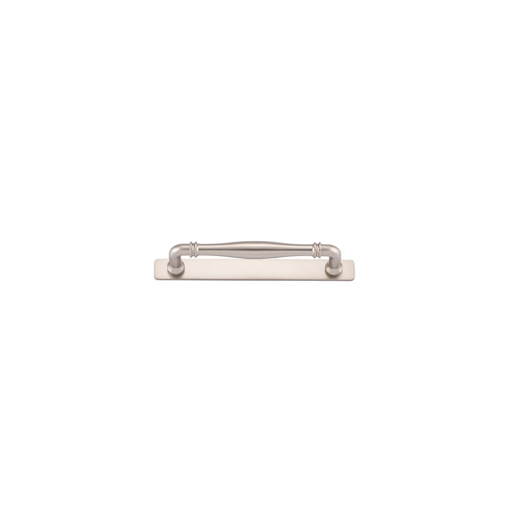 Sarlat Cabinet Pull with Backplate - CTC160mm Satin Nickel / Solid Brass