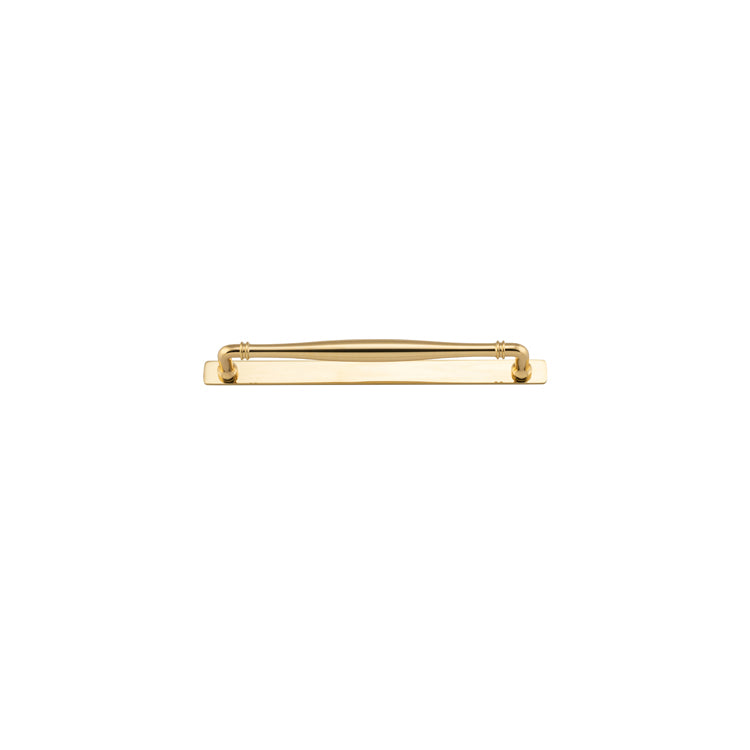 Sarlat Cabinet Pull with Backplate - CTC256mm Polished Brass / Solid Brass