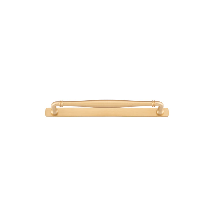 Sarlat Cabinet Pull with Backplate - CTC256mm Satin Brass / Solid Brass