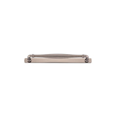 Sarlat Cabinet Pull with Backplate - CTC256mm Rumbled Nickel / Solid Brass