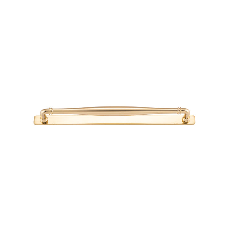 Sarlat Cabinet Pull with Backplate - CTC320mm Polished Brass / Solid Brass