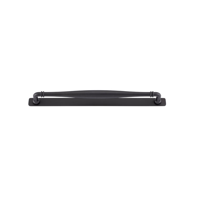 Sarlat Cabinet Pull with Backplate - CTC320mm Matt Black / Solid Brass
