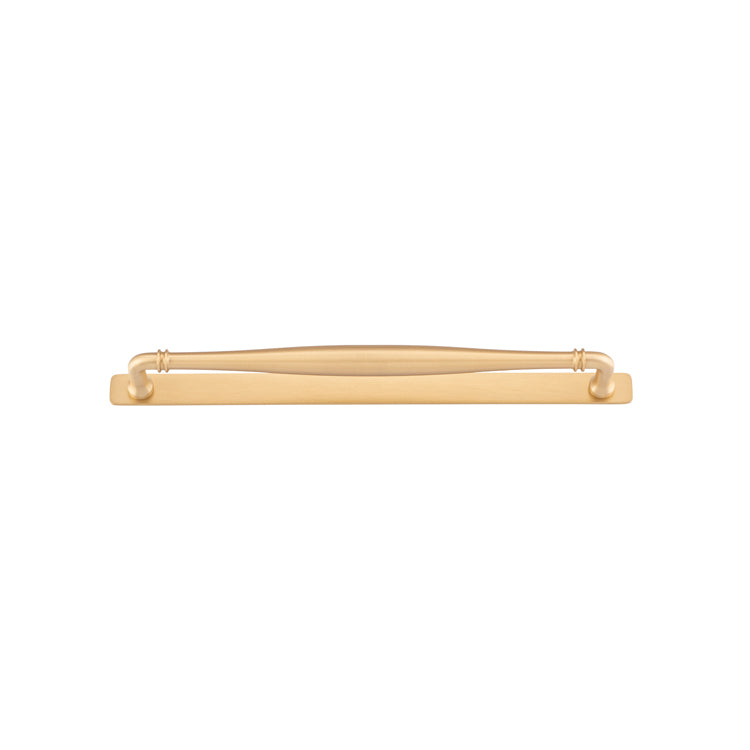 Sarlat Cabinet Pull with Backplate - CTC320mm Satin Brass / Solid Brass