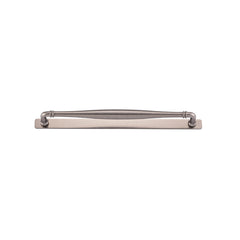 Sarlat Cabinet Pull with Backplate - CTC320mm Rumbled Nickel / Solid Brass