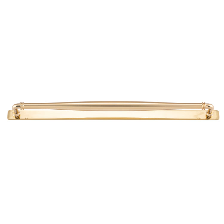 Sarlat Cabinet Pull with Backplate - CTC450mm Polished Brass / Solid Brass