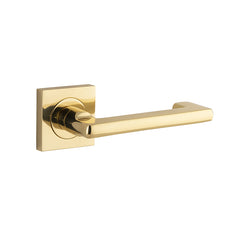 Baltimore Return Lever - Square Rose Polished Brass / Solid Brass