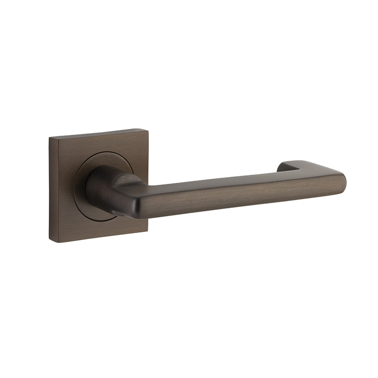 Baltimore Return Lever - Square Rose Antique Brass / Solid Brass