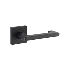Baltimore Return Lever - Square Rose Matt Black / Solid Brass