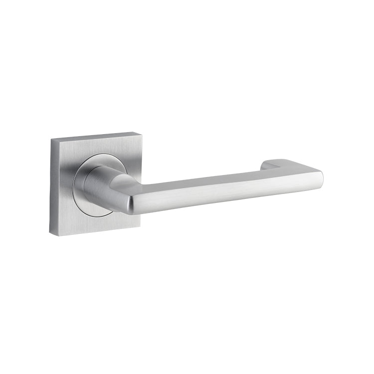 Baltimore Return Lever - Square Rose Satin Chrome / Solid Brass
