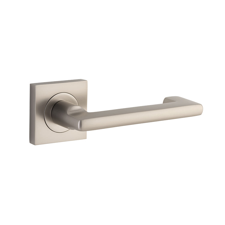 Baltimore Return Lever - Square Rose Satin Nickel / Solid Brass