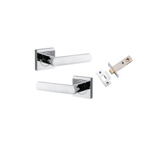 Osaka Lever - Square Rose (Inbuilt Privacy) Chrome Plated / Solid Brass