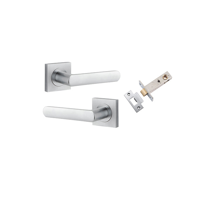 Osaka Lever - Square Rose Passage Kit Satin Chrome / Solid Brass