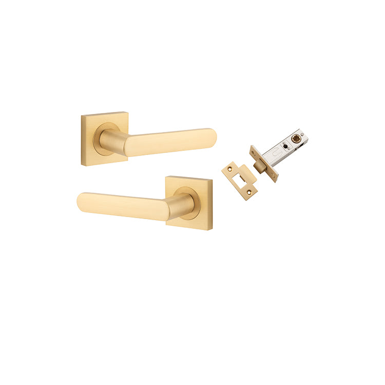 Osaka Lever - Square Rose Passage Kit Satin Brass / Solid Brass