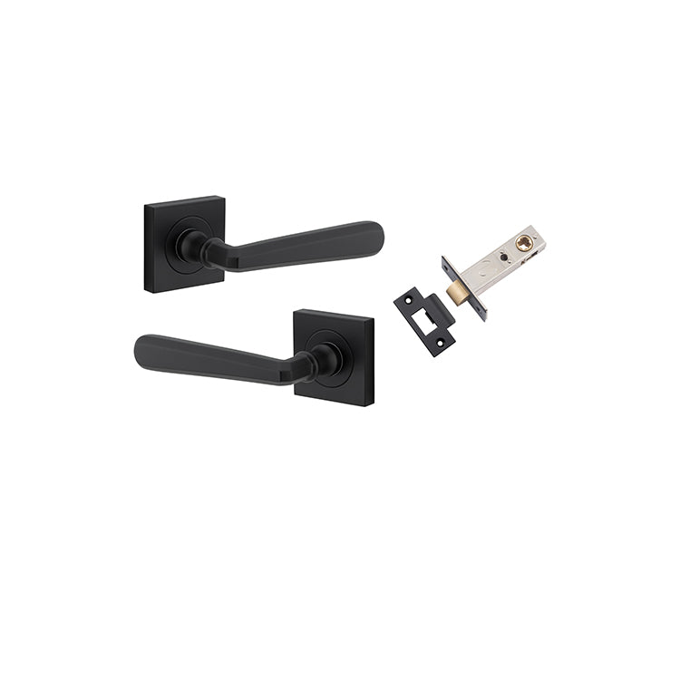 Copenhagen Lever - Square Rose Passage Kit Matt Black / Solid Brass
