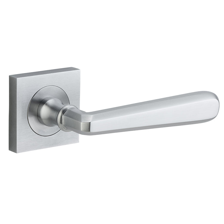 Copenhagen Lever - Square Rose Satin Chrome / Solid Brass