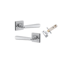 Copenhagen Lever - Square Rose (Inbuilt Privacy) Satin Chrome / Solid Brass