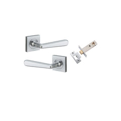 Copenhagen Lever - Square Rose Passage Kit Satin Chrome / Solid Brass