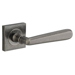 Copenhagen Lever - Square Rose Rumbled Nickel / Solid Brass