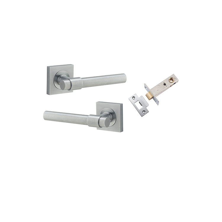 Helsinki Lever - Square Rose Passage Kit Satin Chrome / Solid Brass