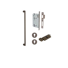 Baltimore Pull Handle - 600mm Entrance Kit with Separate High Security Lock Antique Brass / Solid Brass