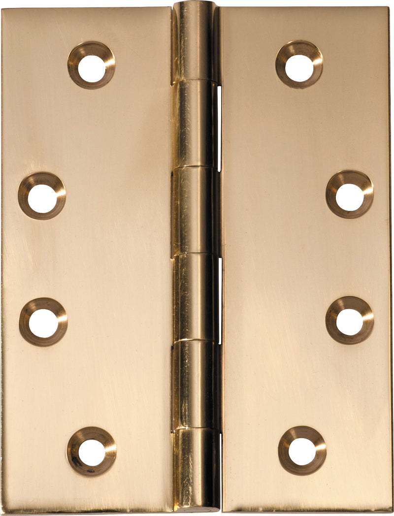 Fixed Pin Hinge Unlacquered Polished Brass / H100xW75mm