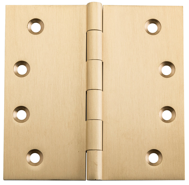 Fixed Pin Hinge Unlacquered Satin Brass / H100xW100mm
