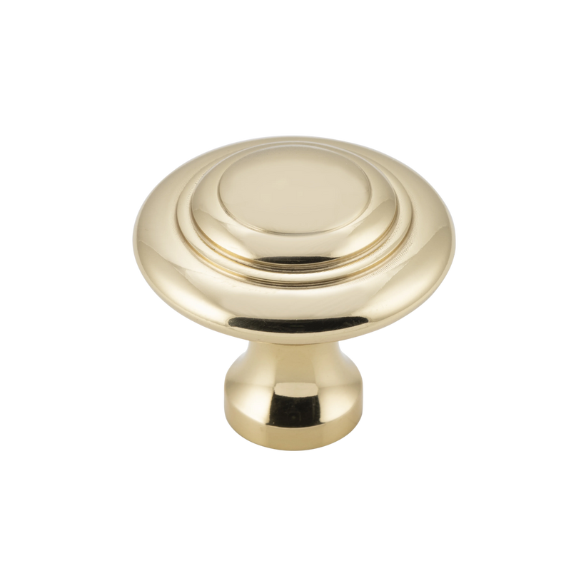 Domed Cupboard Knob Unlacquered Polished Brass / D38xP35mm