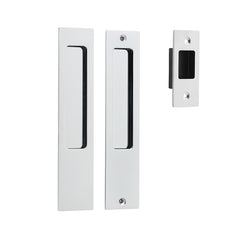 Rectangular Sliding Door Pull Passage Kit Chrome Plated / Solid Brass