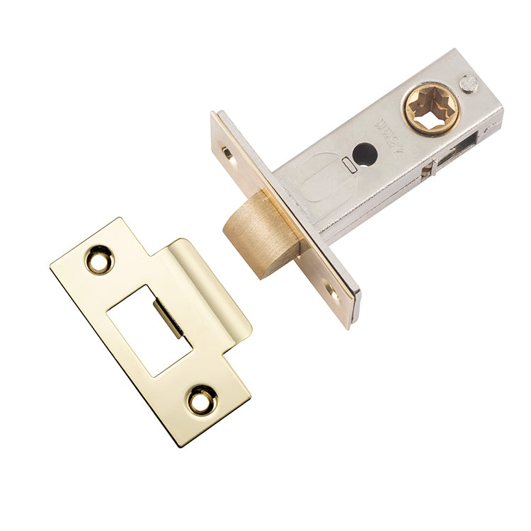 Split Cam Tube Latch - 45mm Backset Polished Brass / Steel & Sheet Brass