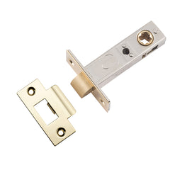 Split Cam Tube Latch - 60mm Backset Polished Brass / Steel & Sheet Brass
