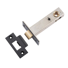 Split Cam Tube Latch - 70mm Backset Matt Black / Steel & Sheet Brass
