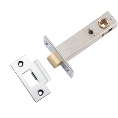 Hard Sprung Split Cam Tube Latch - 70mm Backset Chrome Plated / Steel & Sheet Brass