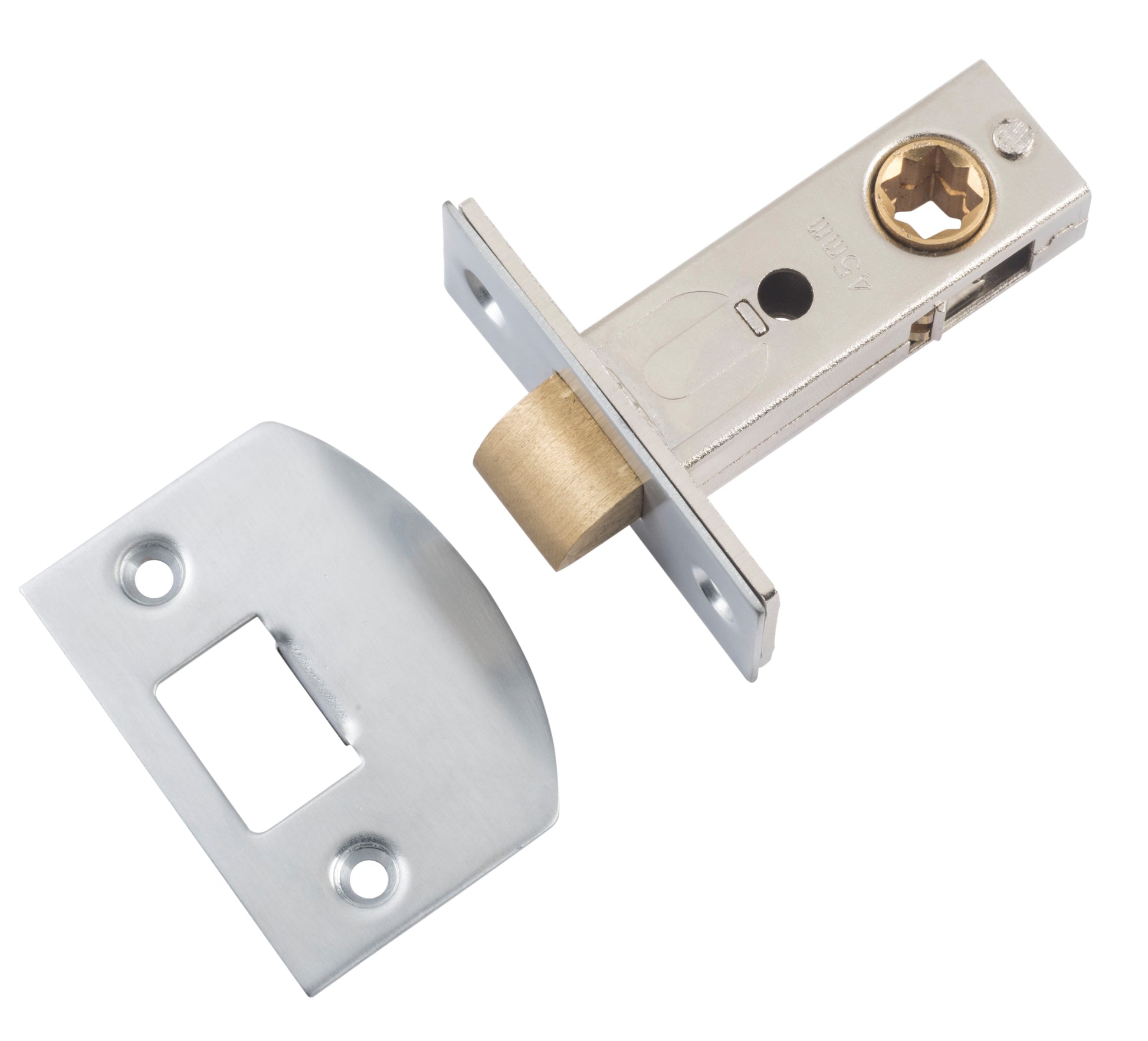 Hard Sprung Split Cam Tube Latch Satin Chrome / L45mm