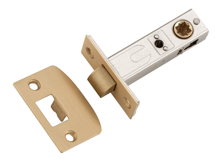 Hard Sprung Split Cam Tube Latch Satin Brass / L60mm