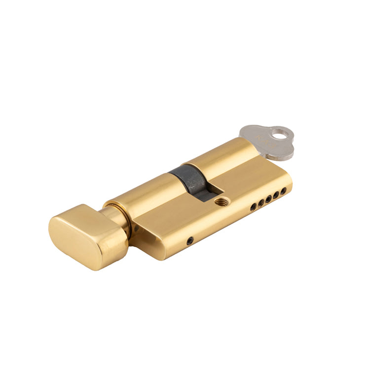 Euro Cylinder Key/Thumb 5 Pin Polished Brass / Brass