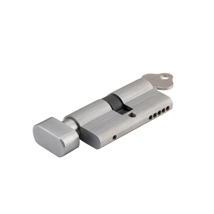 Euro Cylinder Key/Thumb 5 Pin Satin Chrome / Brass