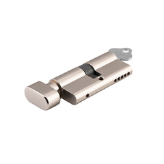 Euro Cylinder Key/Thumb 5 Pin Satin Nickel / Brass