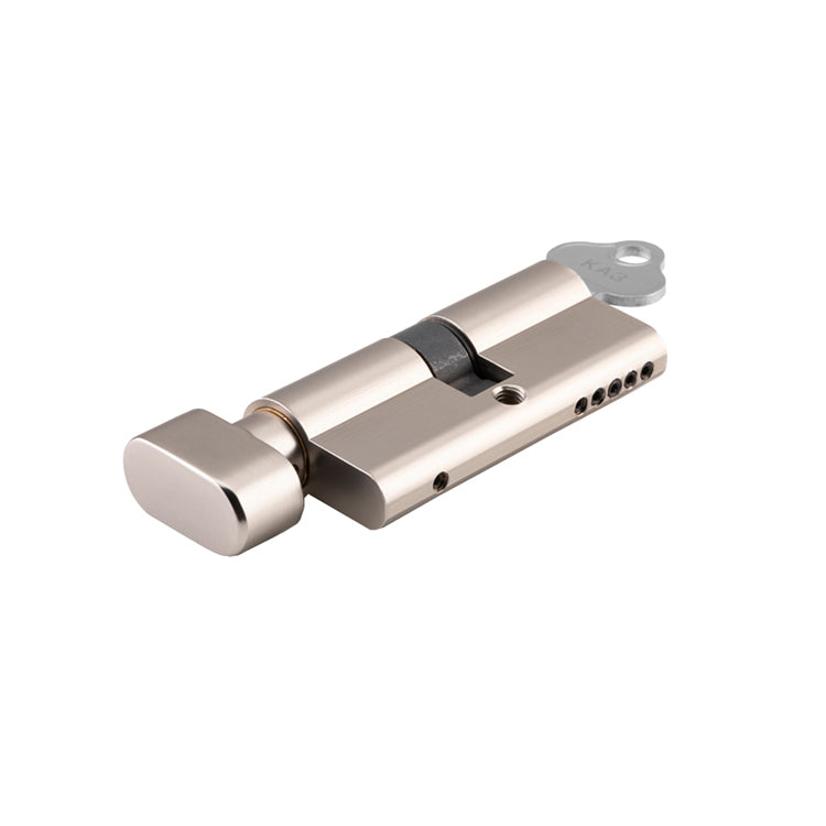 Euro Cylinder Key/Thumb 5 Pin Satin Nickel / Brass
