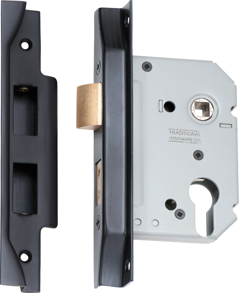 Rebated Euro Mortice Lock Antique Copper / Backset 57mm