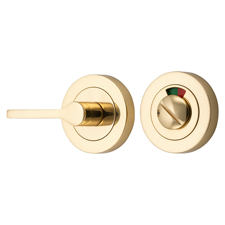 Privacy Accessibility Turn with Indicator - Round Polished Brass / Solid Brass