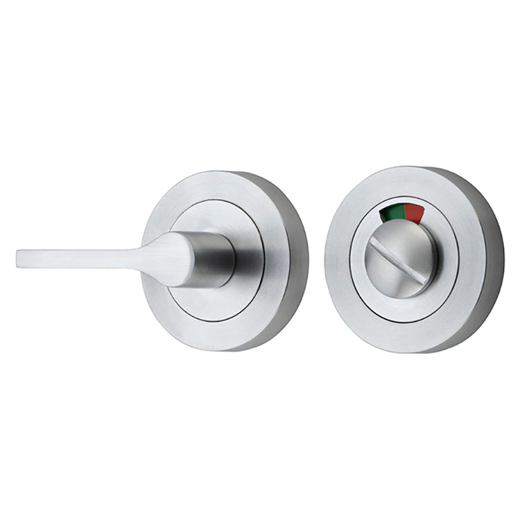 Privacy Accessibility Turn with Indicator - Round Satin Chrome / Solid Brass