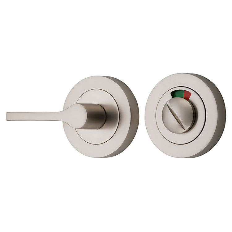 Privacy Accessibility Turn with Indicator - Round Satin Nickel / Solid Brass