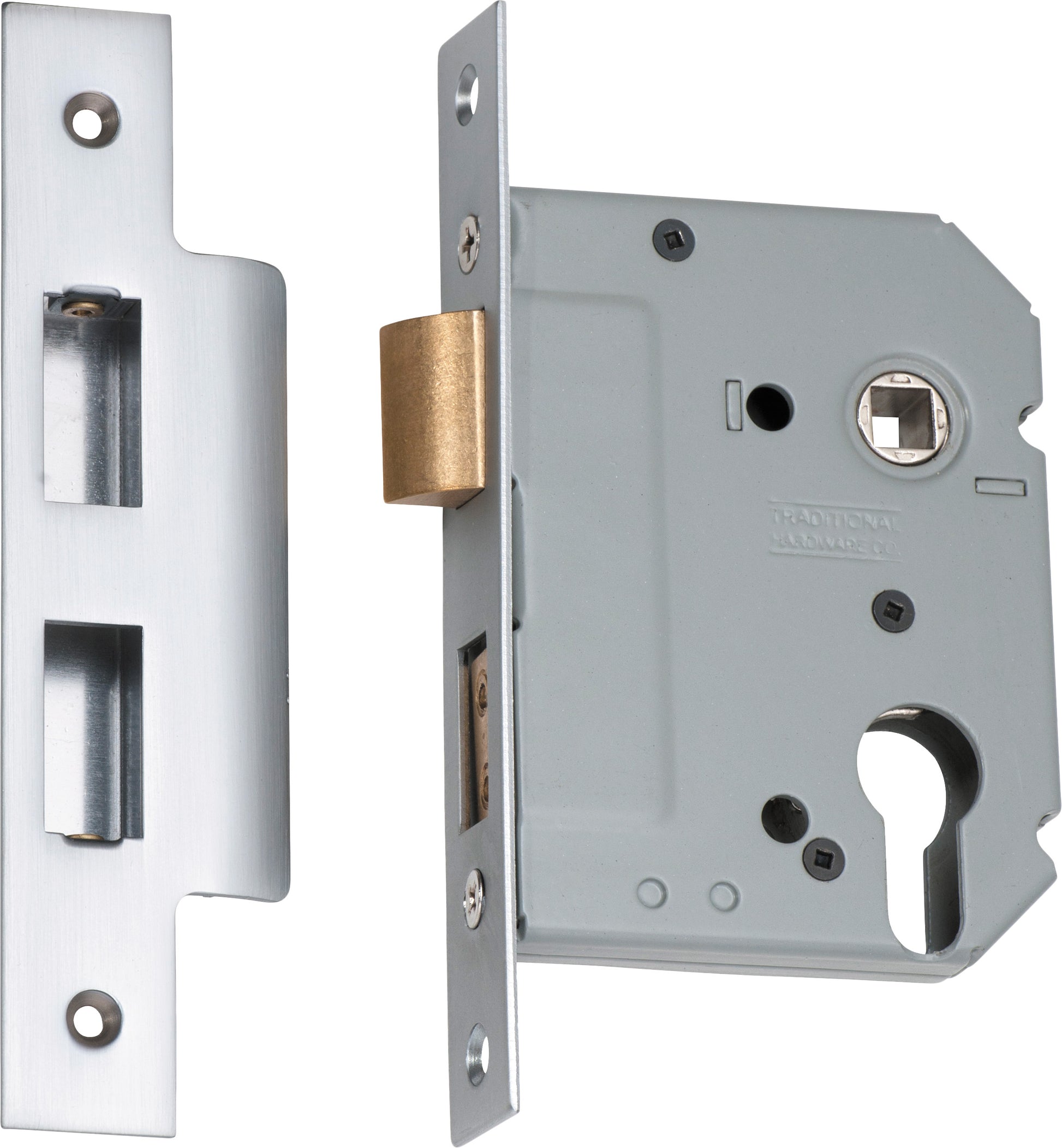 Euro Mortice Lock Satin Chrome / Backset 57mm
