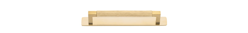 Brunswick Cabinet Pull with Backplate  - CTC160mm Brushed Gold PVD / Brass