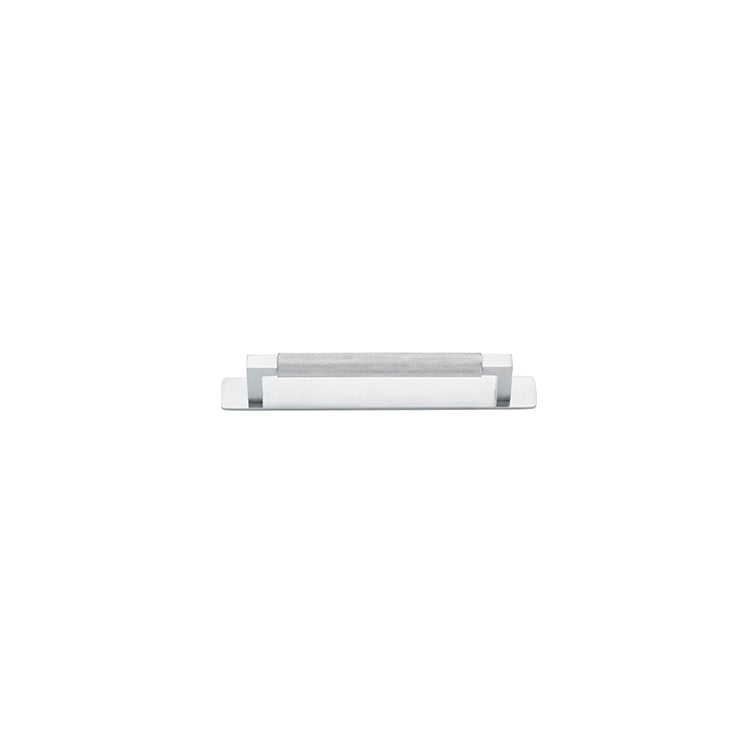 Brunswick Cabinet Pull with Backplate  - CTC160mm Satin Chrome / Brass