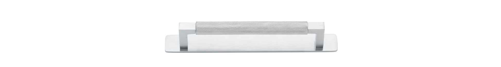 Brunswick Cabinet Pull with Backplate  - CTC160mm Satin Chrome / Brass