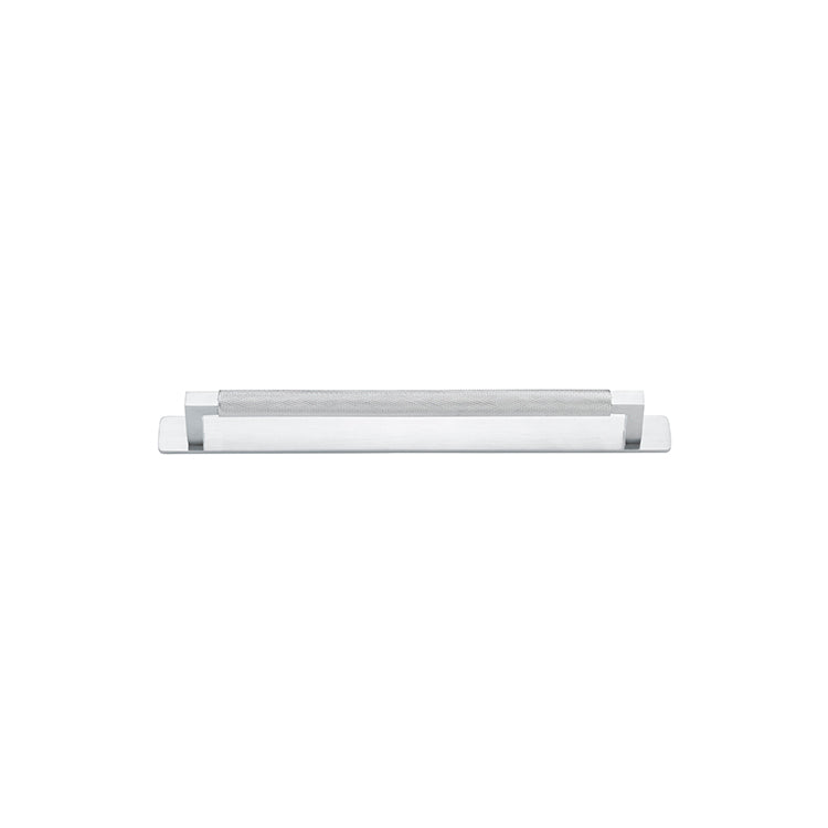Brunswick Cabinet Pull with Backplate  - CTC256mm Satin Chrome / Brass